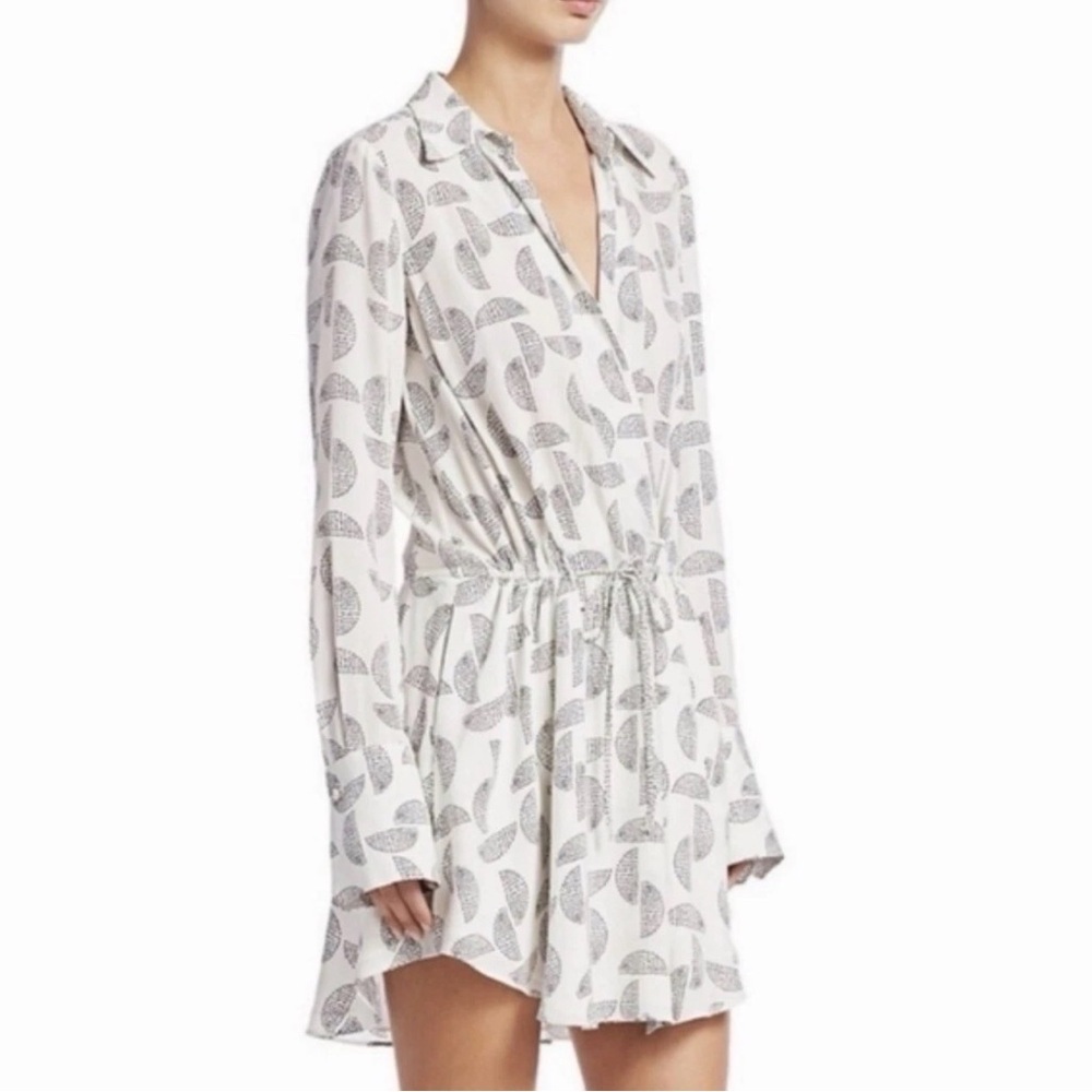 A.L.C. Isobel 100% silk mini dress featuring a geometric patterned design 12